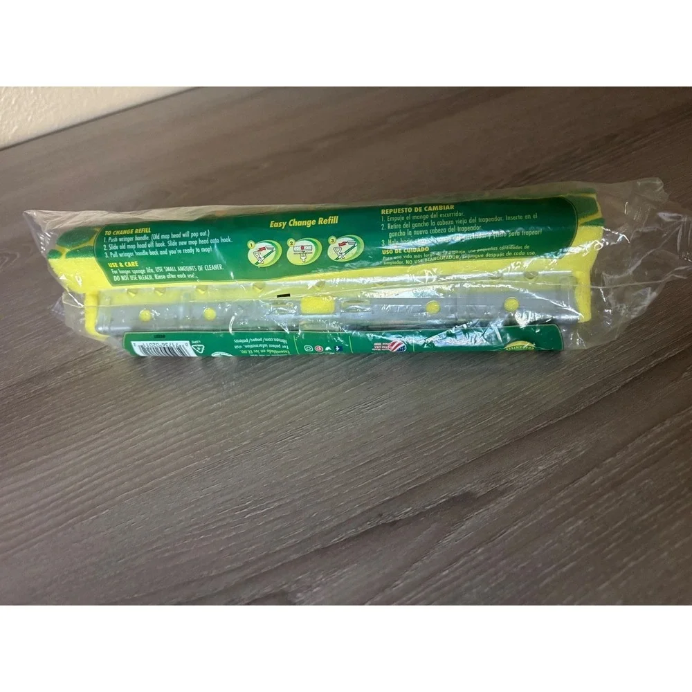 NEW Libman Nitty‎ Gritty Roller Mop Refill Green Yellow Sponge #02011 New